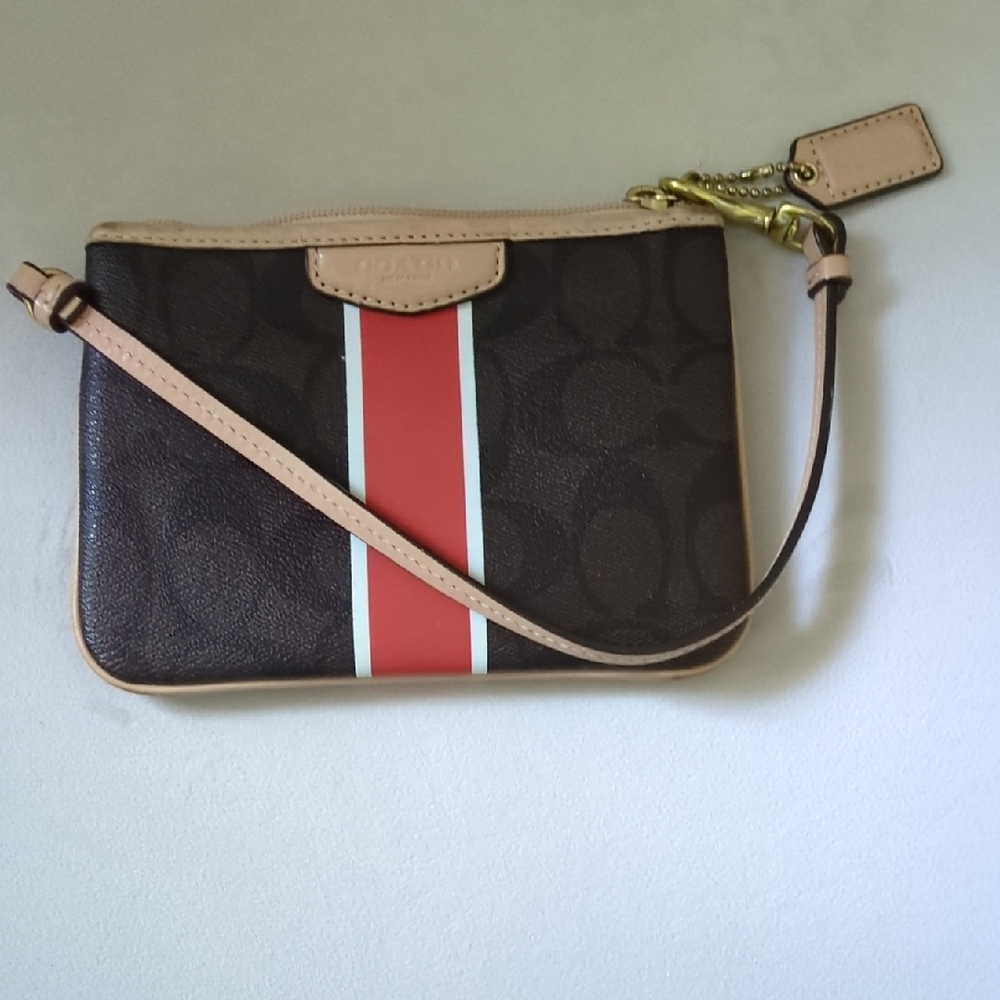 Coach Leather and Coated Wristlet